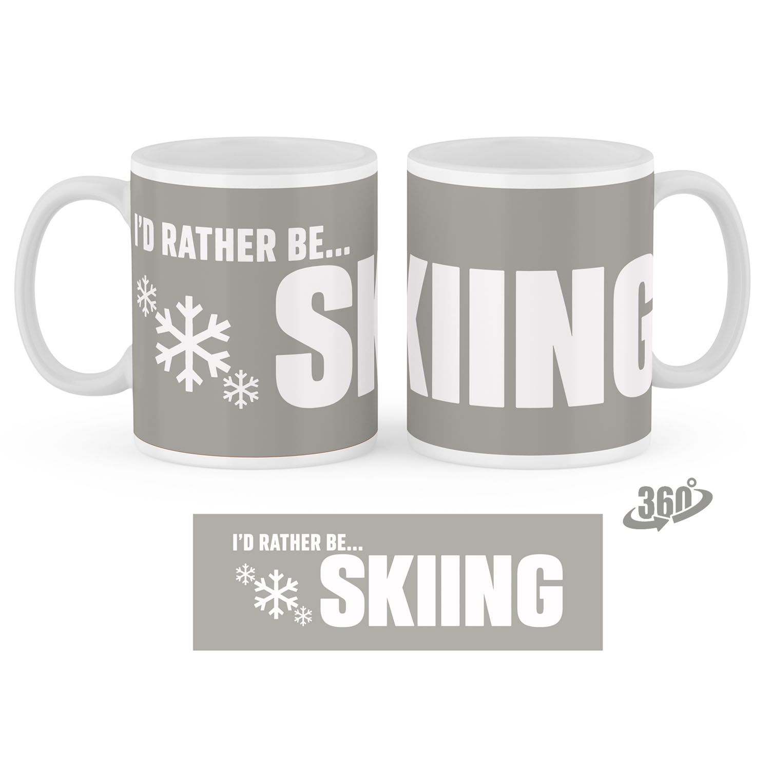 I'D RATHER BE... SKIING - Pebble Grey 11oz Ceramic Mug I'D RATHER BE... SKIING - Pebble Grey 11oz Ceramic Mug