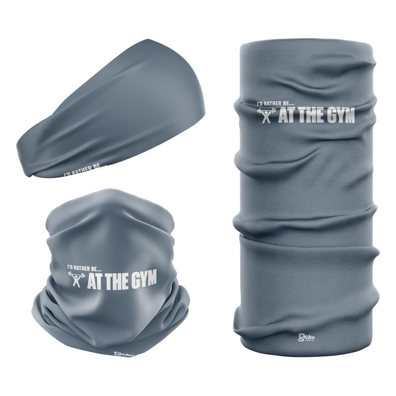I'D RATHER BE... AT THE GYM - Slate Blue Snood Headwear I'D RATHER BE... AT THE GYM - Slate Blue Snood Headwear