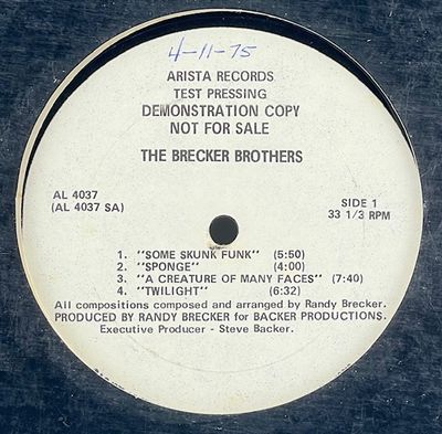 The Brecker Brothers ‎– The Brecker Bros. (TEST PRESSING)
