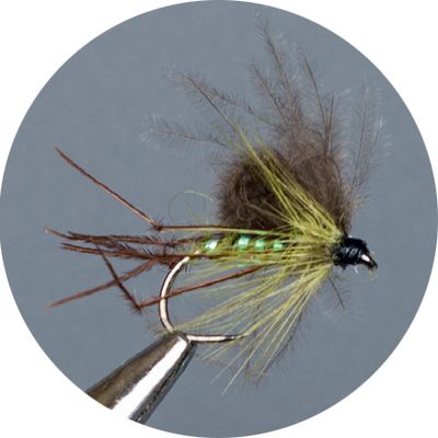Crown Serie Barbless Dry Fly Olive Cdc Hopper