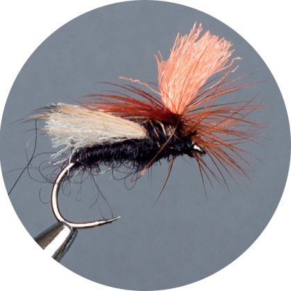 Crown Serie Barbless Dry Fly Black Para Sedge