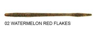 YUM SOFT BAIT Serie, FINESSE WORM, Colore: 02 WATERMELON RED FLAKES