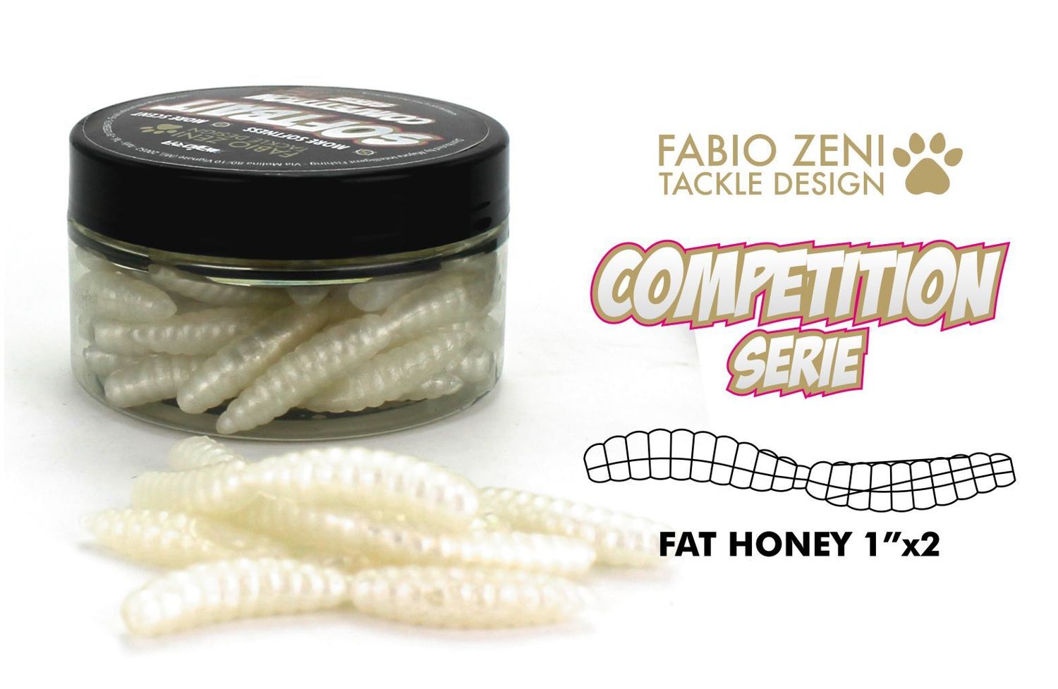 SOFTBAIT Serie, COMPETITION By FABIO ZENI, Color: 01 PEARL WHITE