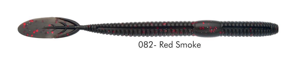 DELALANDE ARTIFICIALI Serie, BASS WORM, Modello: Colore 082 RED SMOKE Misura 18 cm - 7 gr