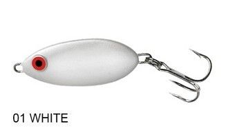 BOMBER LURES SLAB SPOON Serie, METAL JIG, Colore: 01 WHITE