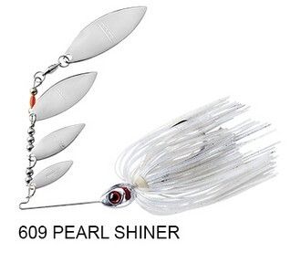 BOOYAH BAIT CO. SPINNERBAIT Serie, SUPER SHAD, Colore: 609 PEARL SHINER