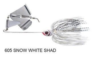 BOOYAH BAIT CO. BUZZBAIT Serie, BUZZ, Colore/Misura: 605 SNOW WHITE SHAD Misura 10,5&quot; gr. - #4/0