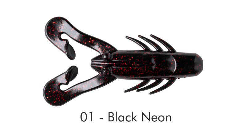 YUM SOFT BAIT Serie, HAMMER CRAW, Color: 01 BlackNeon