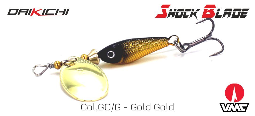 Spinner Daikichi Serie SHOCK BLADE, Size: 5gr, COLOR: AYU/G Agu Gold