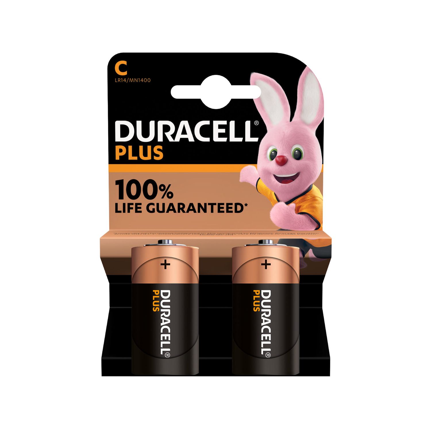 Duracell Plus C Batteries - 2 Pack