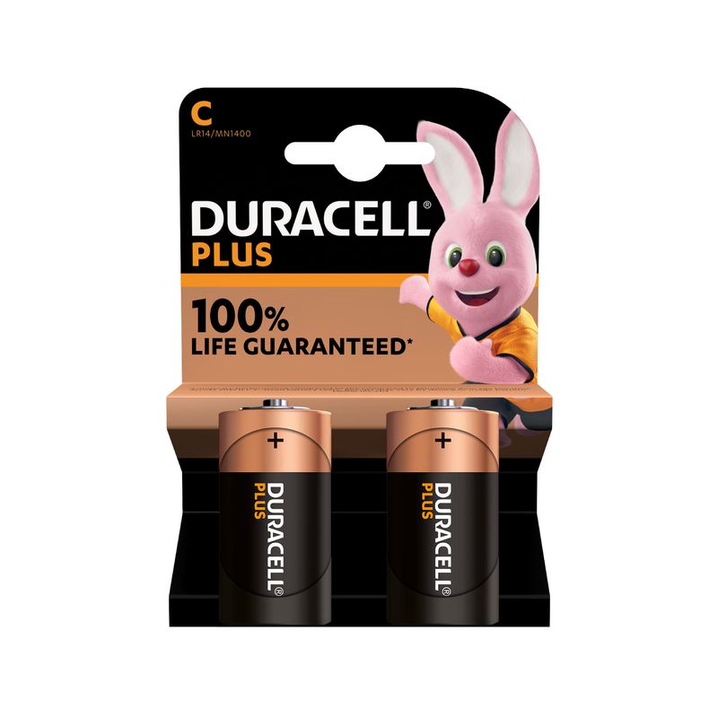Duracell Plus C Batteries - 2 Pack