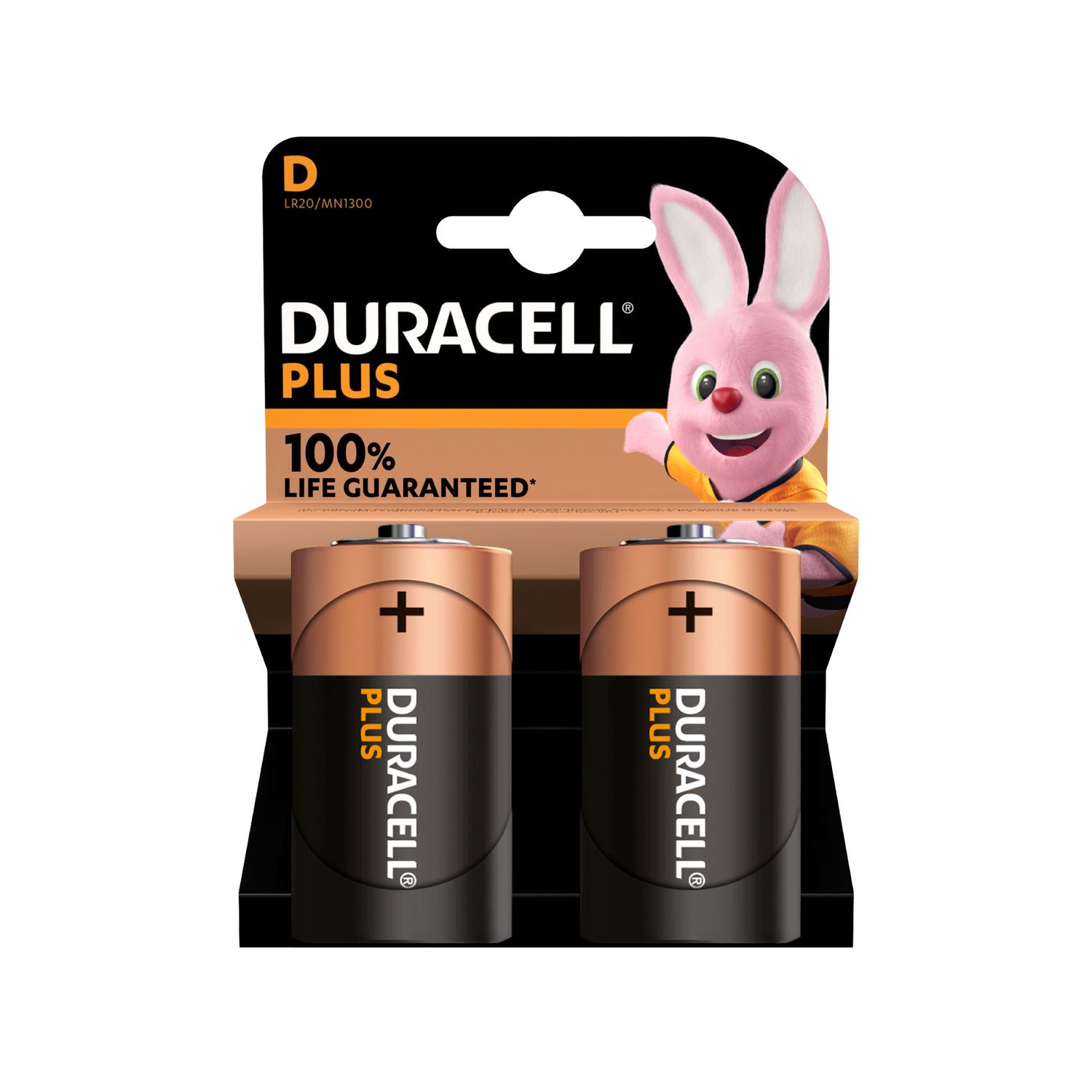 Duracell Plus D Batteries - 2 Pack