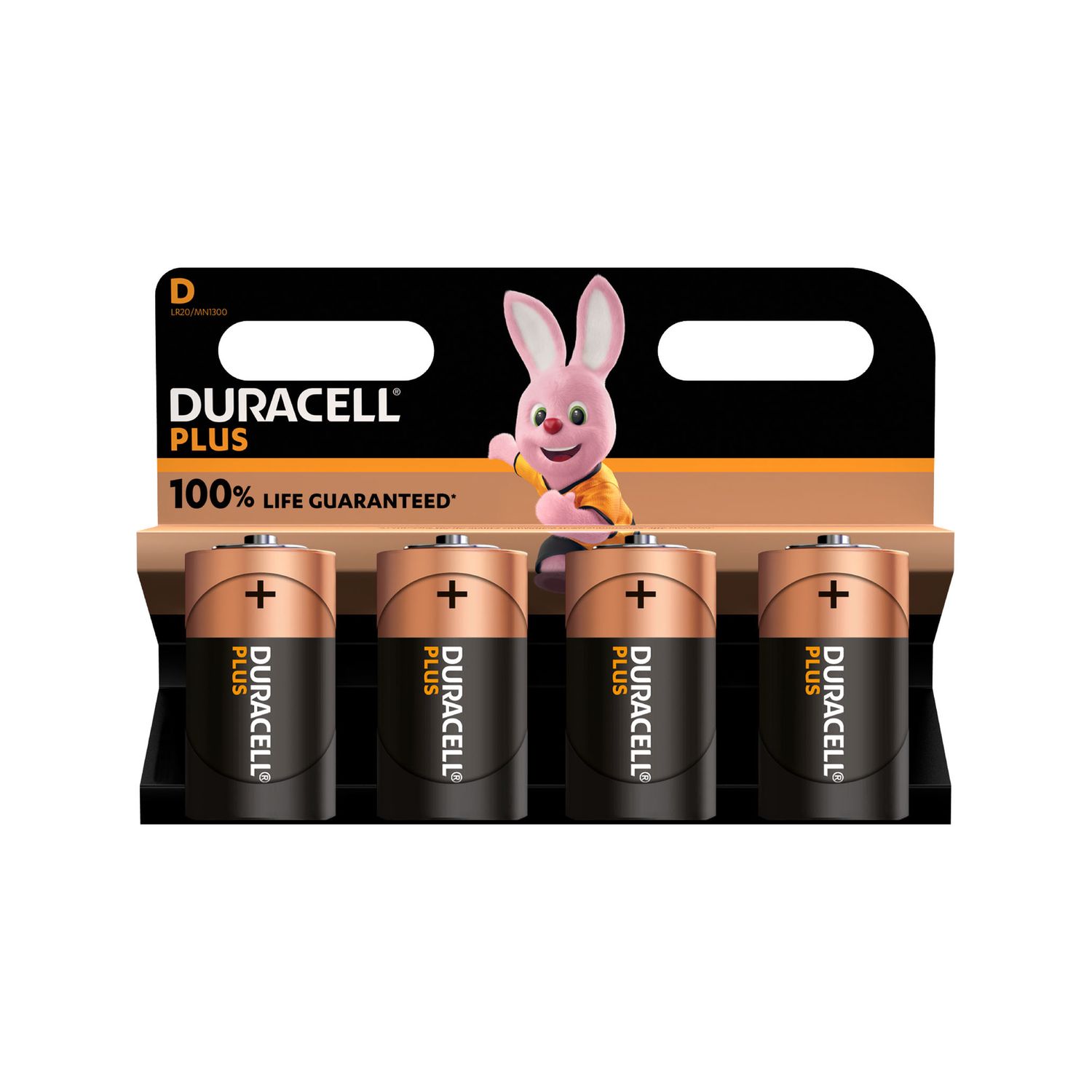 Duracell Plus D Batteries - 4 Pack