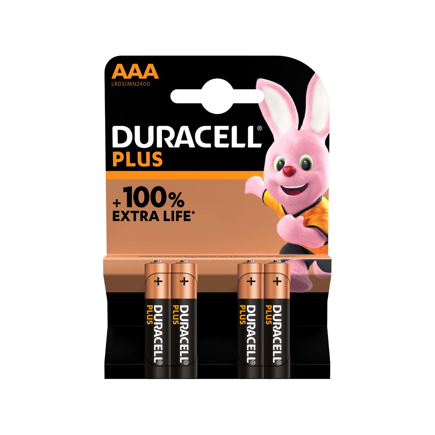 Duracell Plus AAA Batteries - 4 Pack