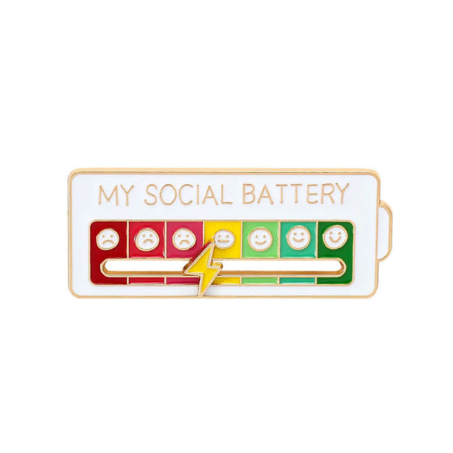Social Battery Badge, Colour: White