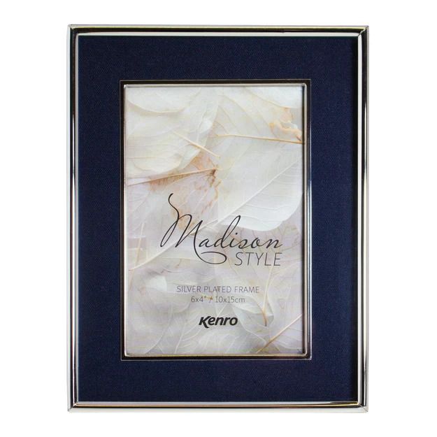 Madison Silver Frame, Colour: Blue, Size: 7x5