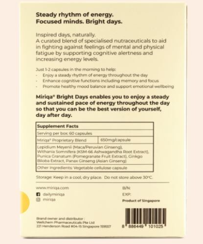 Miriqa® Bright Days Nutrition Supplement (60 capsules)