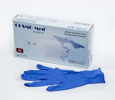 Nitrile Powder-free Examination Gloves (box of 100) (S, M or L)
