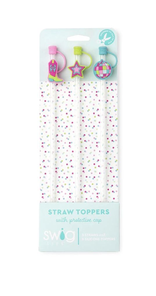 Disco Cowgirl Straw Topper Set