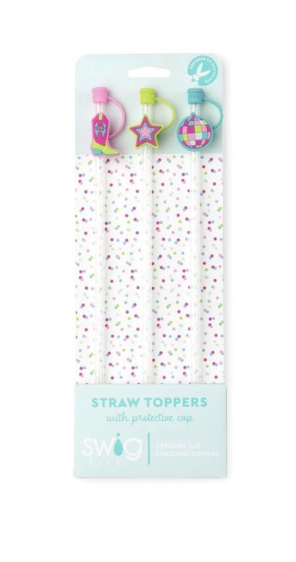 Disco Cowgirl Straw Topper Set