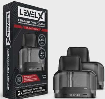 Level X Refillable Dual Coil Pod 5.5mL 0.6/1.2ohm 2/pk