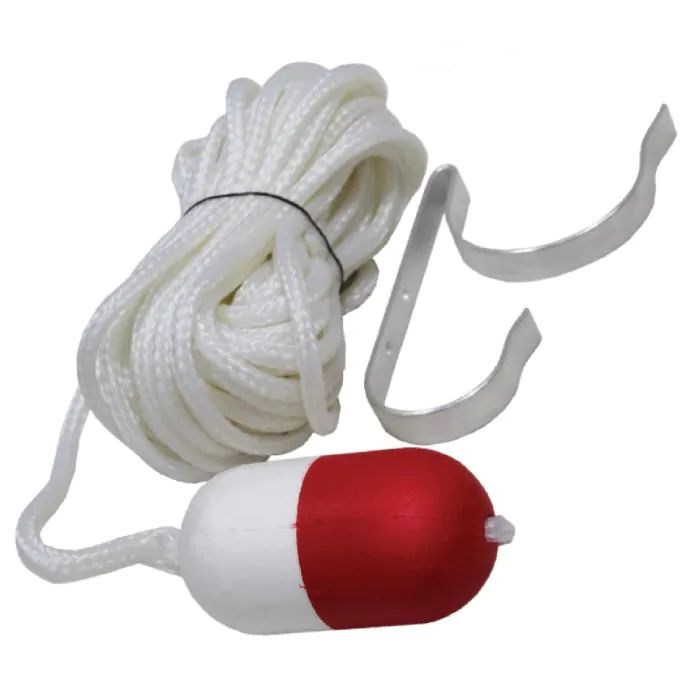 KEMP THROW ROPE W/ FLOAT &amp; RING BUOY HOLDER 60'