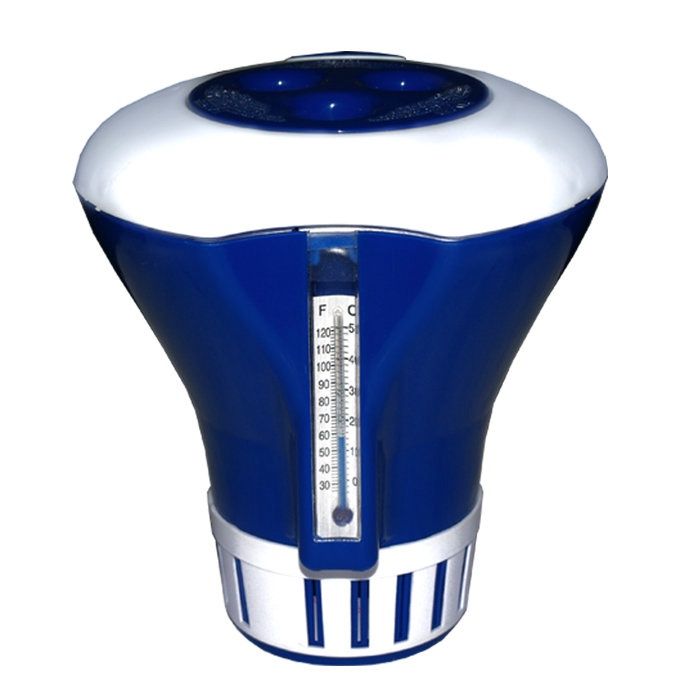 POOLINE FLOATING CHLORINE DISPENSER - 7" - THERMOMETER VARIANT