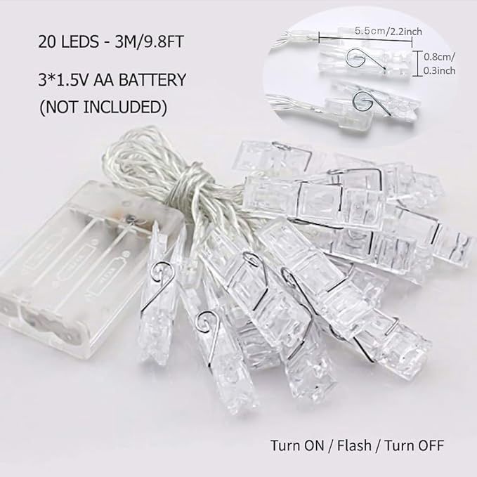 ANNIE'S GARDEN STRING LIGHTS - SUBMERSIBLE - 20 LED - CLIPS