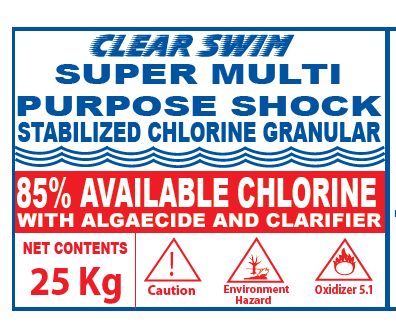 CLEAR SWIM STABILIZED MULTIPURPOSE CHLORINE GRANULES