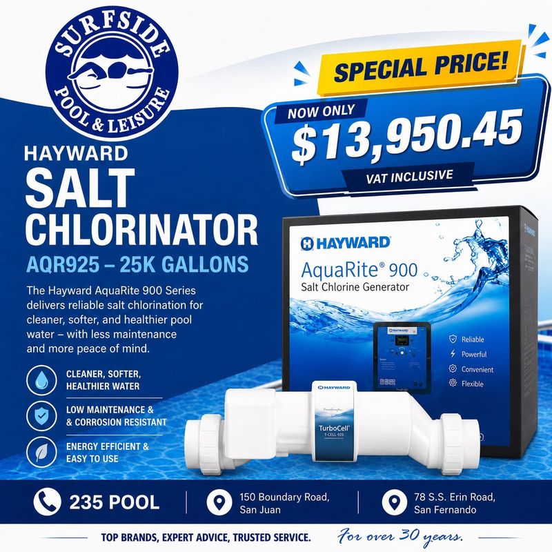 HAYWARD SALT CHLORINATOR - AQUARITE 900 SERIES - 25K GALLONS