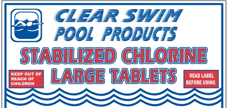 CLEAR SWIM STABILIZED CHLORINE TABLETS 90%, Size: 800G (approx. 4tabs)