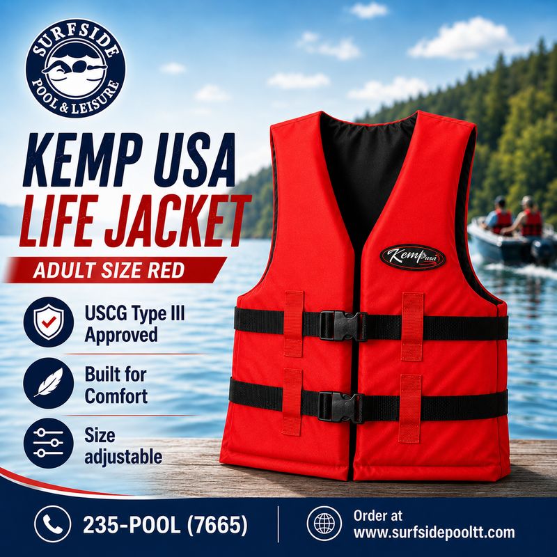 KEMP USA LIFE VEST - ADULT - RED