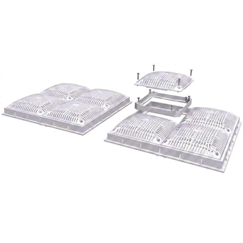 HAYWARD SUCTION OUTLET - HIGH FLOW SERIES - DUAL SUBMERGE FRAME AND COVER