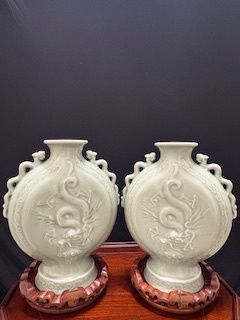 Celadon Moonflask Porcelain Vase Urn set
