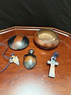 Ebony Wood Bowl and Lid Set