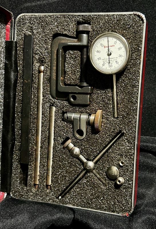 Vintage Starrett 196A1Z Dial Indicator Kit