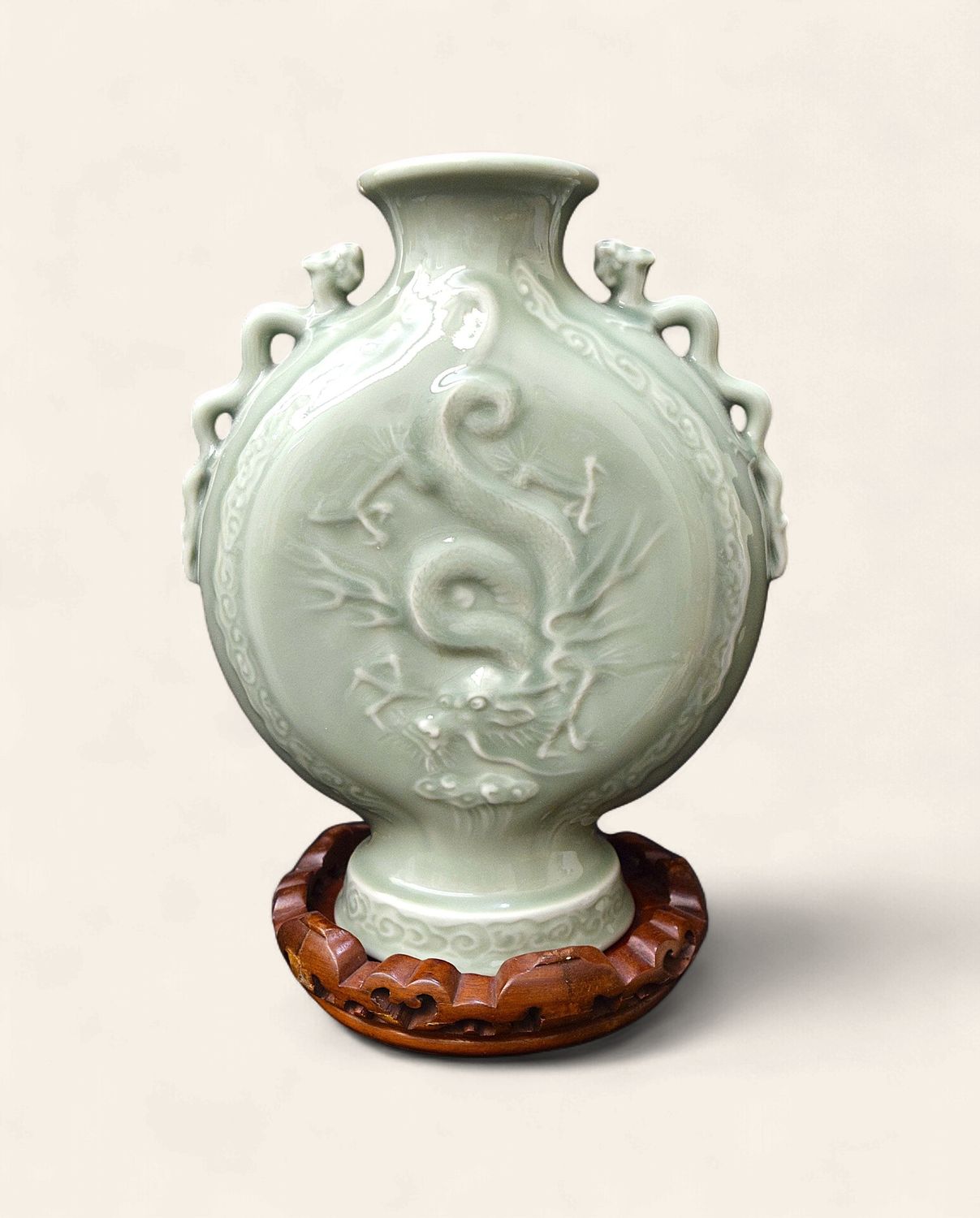 Celadon Moonflask Porcelain Vase Urn