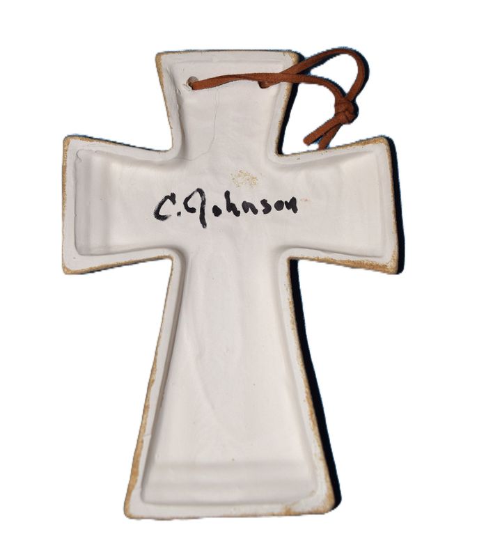 Signed Native American Sand Painted Cross