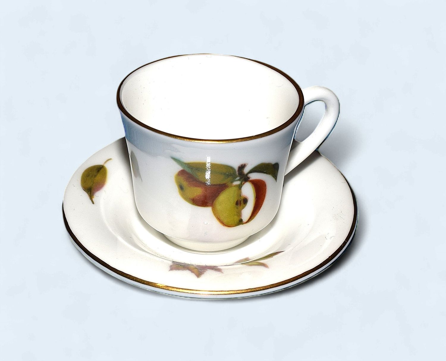 ROYAL WORCESTER 1960’s Evesham Bone China Miniature Cup/Saucer and Plate