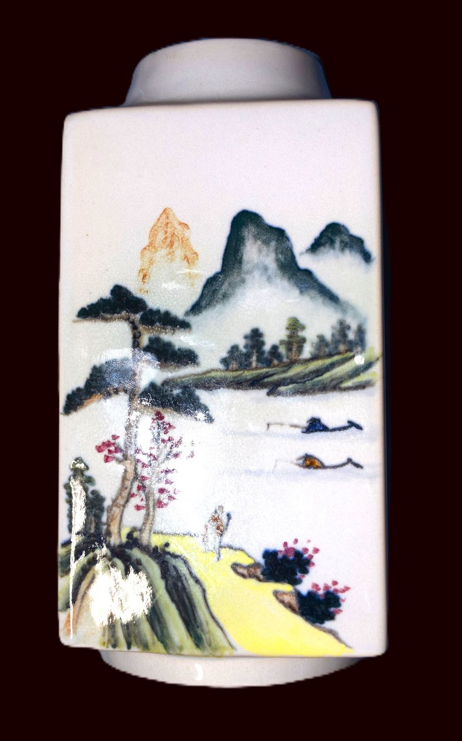 Vintage Chinese Porcelain Square Vase