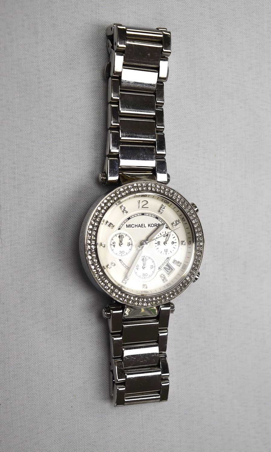 Michael Kors/Parker Chronograph Silver Dial Stainless Steel Ladies Watch MK5353