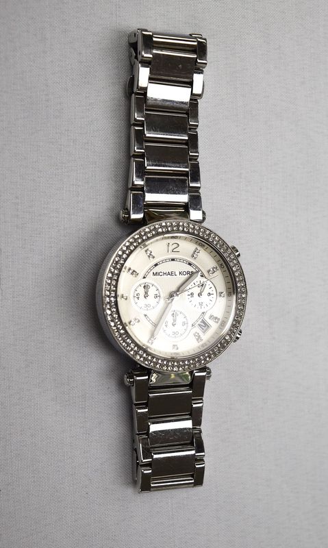 Michael Kors/Parker Chronograph Silver Dial Stainless Steel Ladies Watch MK5353