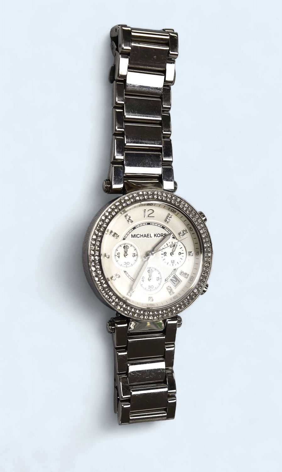 Michael Kors/Parker Chronograph Silver Dial Stainless Steel Ladies Watch MK5353