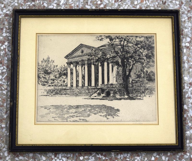 Framed, Signed, M. Paul Roche (1888-1958) Southern Scene Dry Point Etching #1