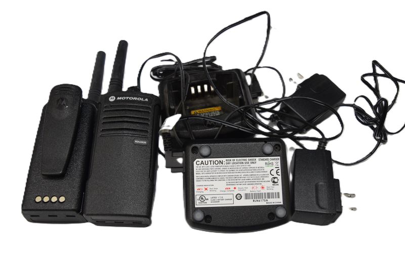 Motorola RDX 2-way Business Radios, Set of 2 Radios, Batteries, and Chargers