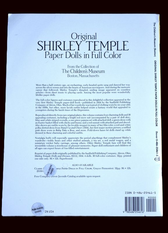 Original Shirley Temple Paper Dolls
