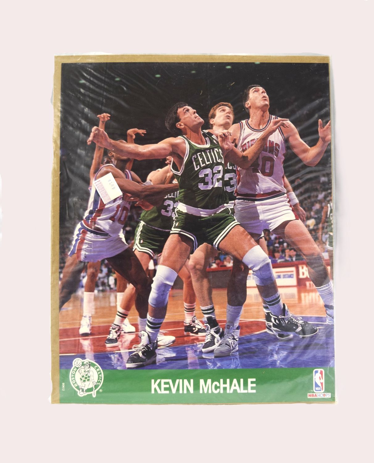 1990 NBA Hoops Action Print with Stats: Kevin McHale, Boston Celtics