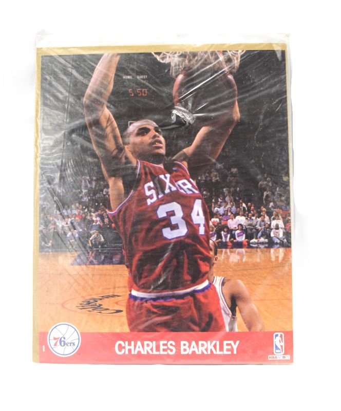 1990 NBA Hoops Action Print with Stats: Charles Barkley, Philadelphia 76ers