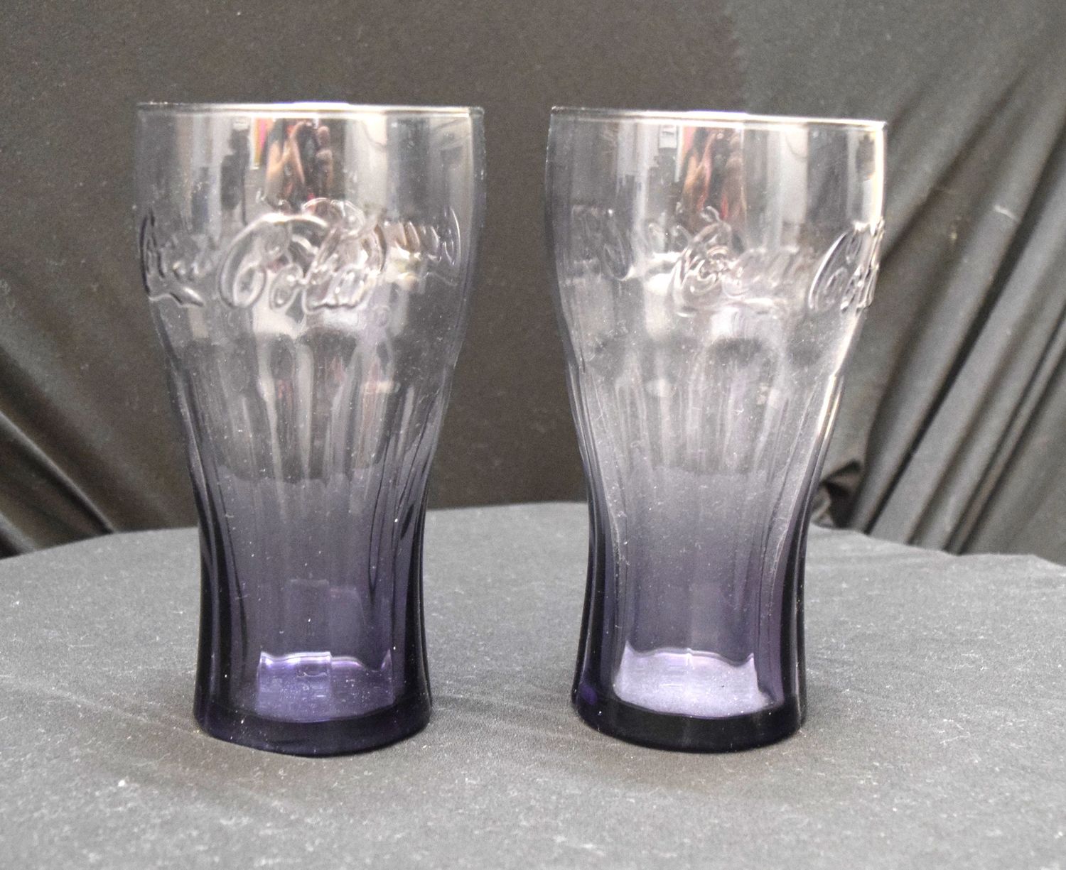 (2) Vintage Libby, Purple Tint Coca-Cola Glasses
