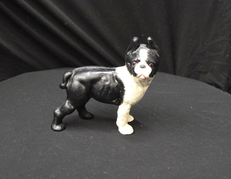 Vintage, Cast Iron, Painted, Boston Terrier